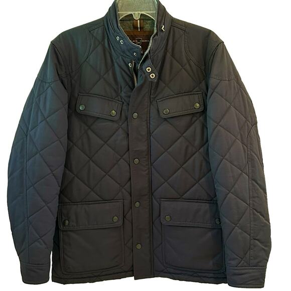 Black Brown 1928 Navy Quilted Field Barn Jacket Size Medium - Picture 10 of 10
